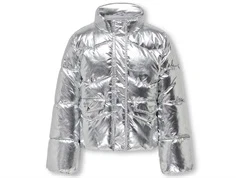 Kids ONLY silver shiny puffer vinterjakke